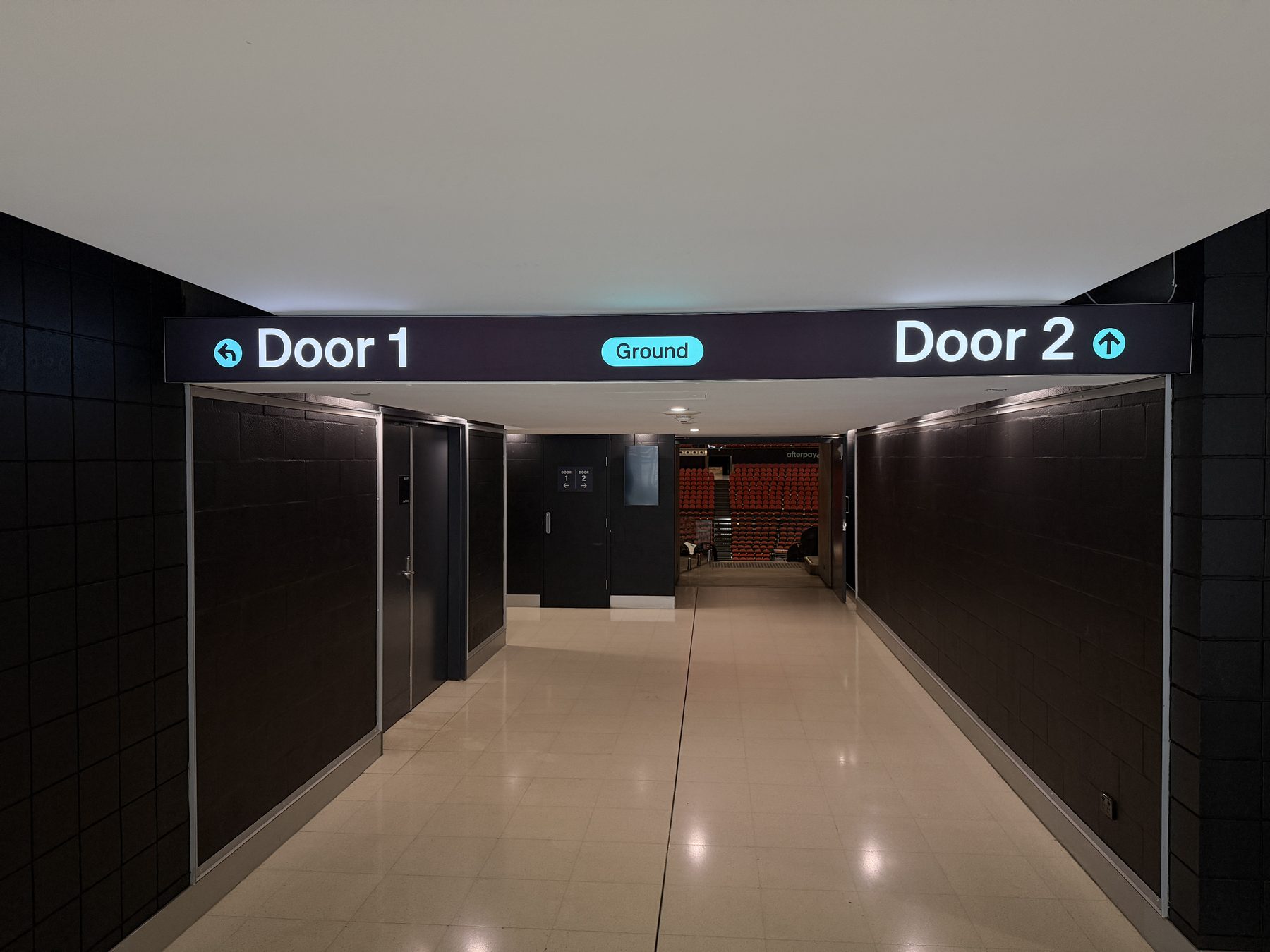 Afterpay Arena door wayfinding signage
