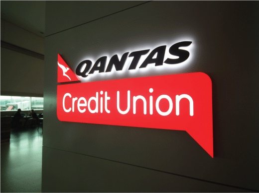 Qantas Credit Union LED backlit sign