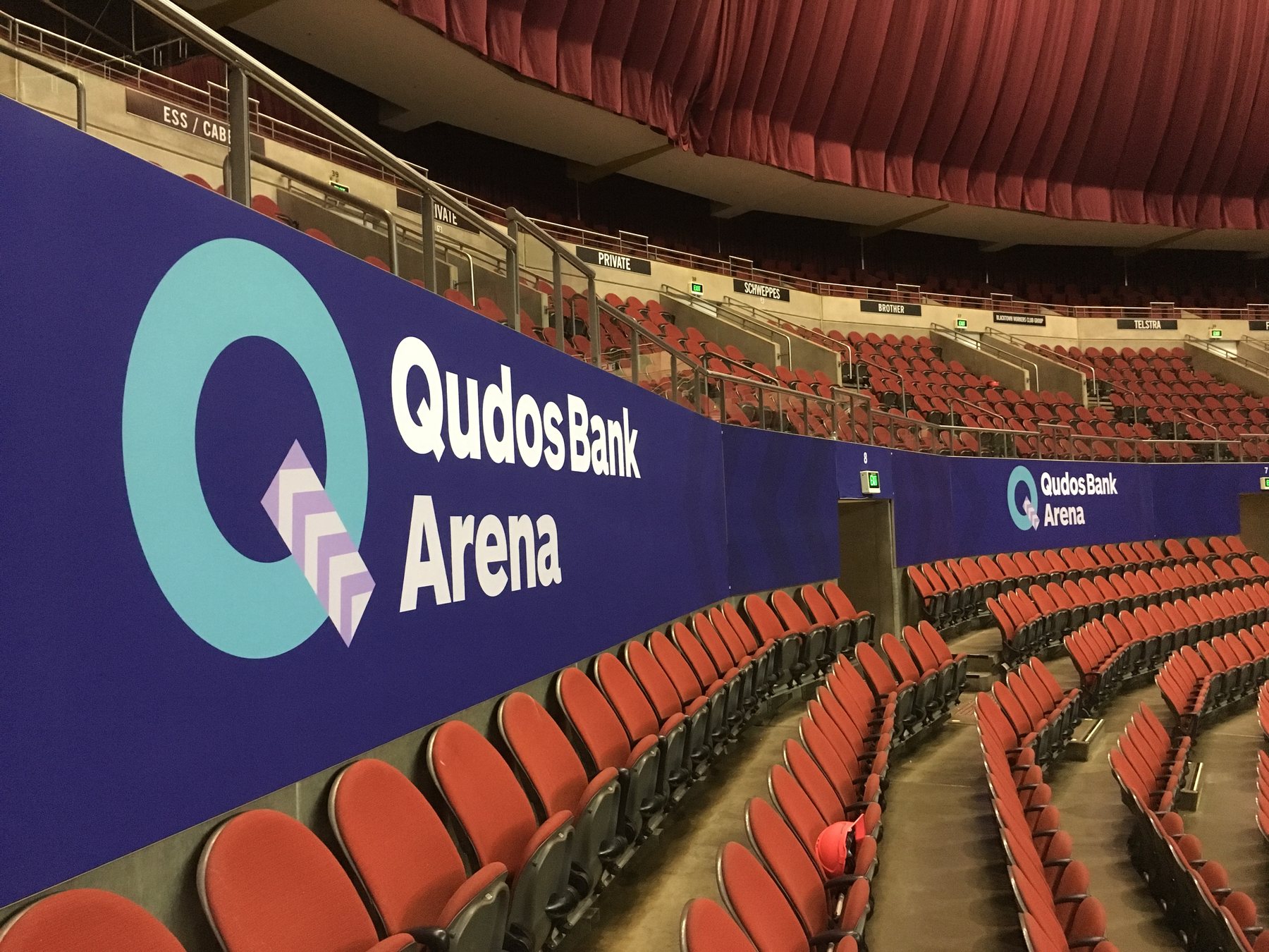 Qudos Bank Arena interior signage
