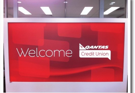 Qantas Credit Union recessed backlit fabric sign