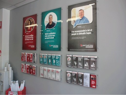 Qantas Credit Union wall-mounted acrylic signage