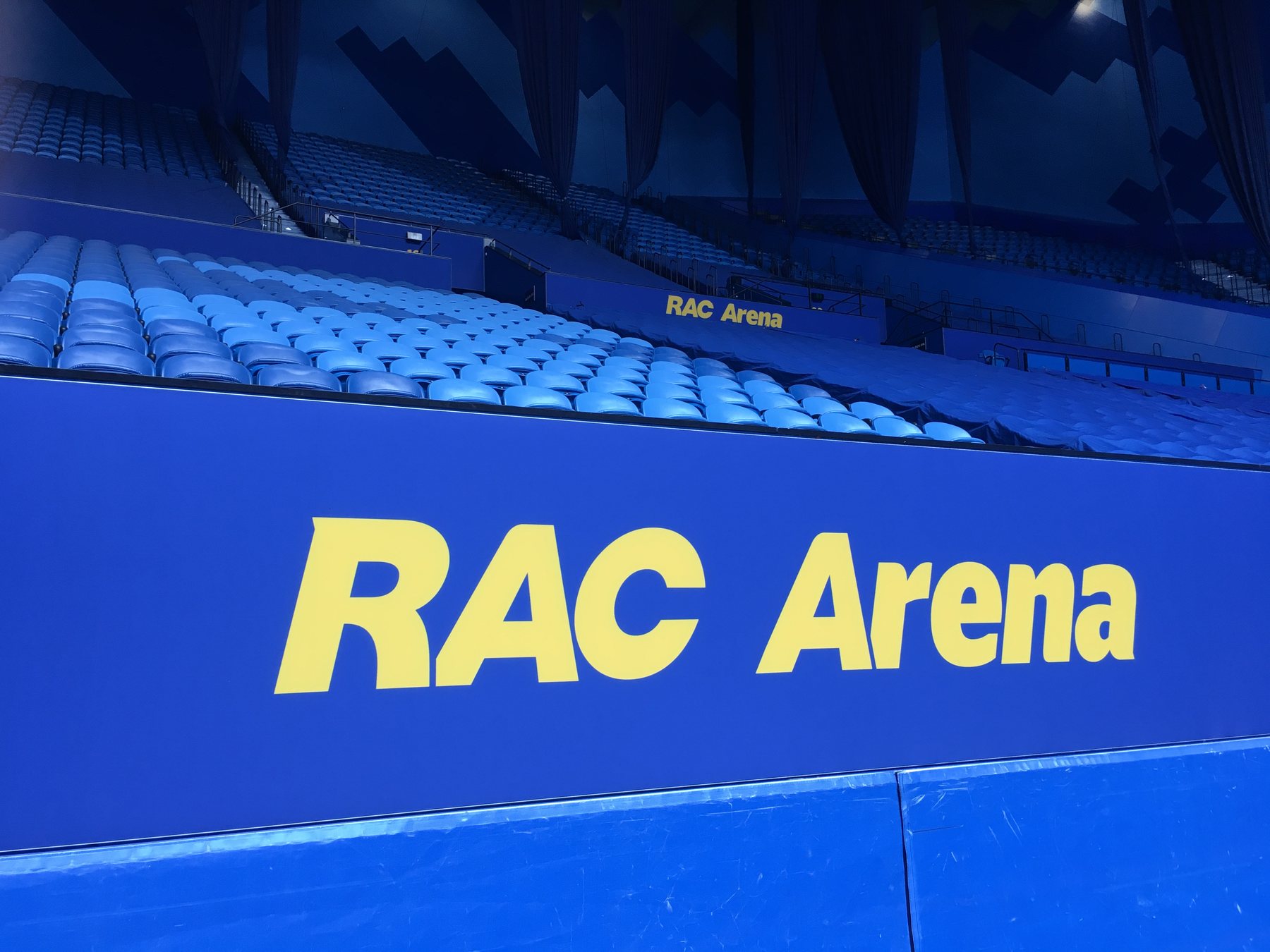 RAC Arena interior signage detail