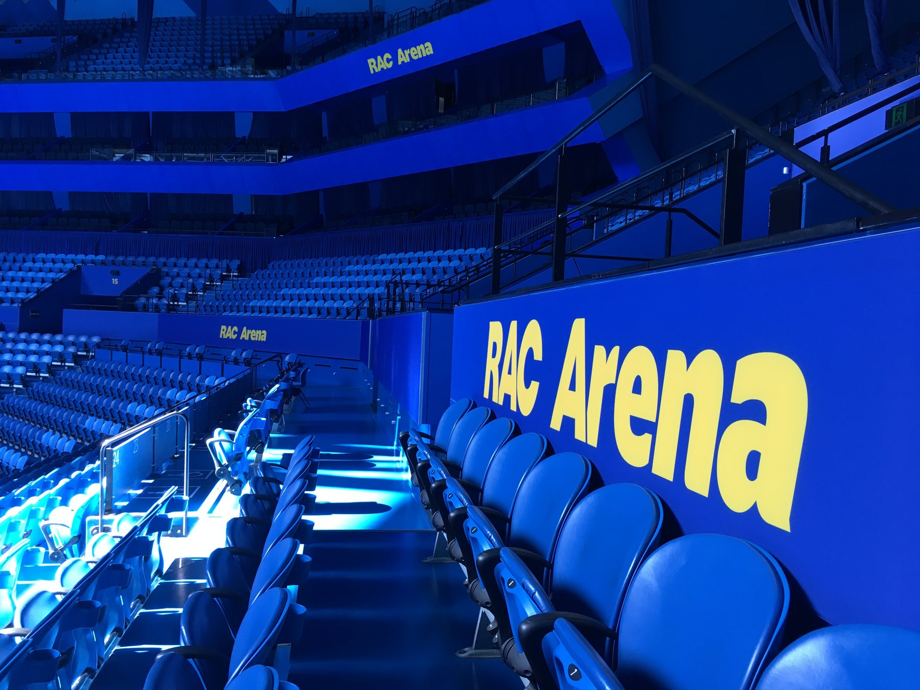 RAC Arena interior seating branding